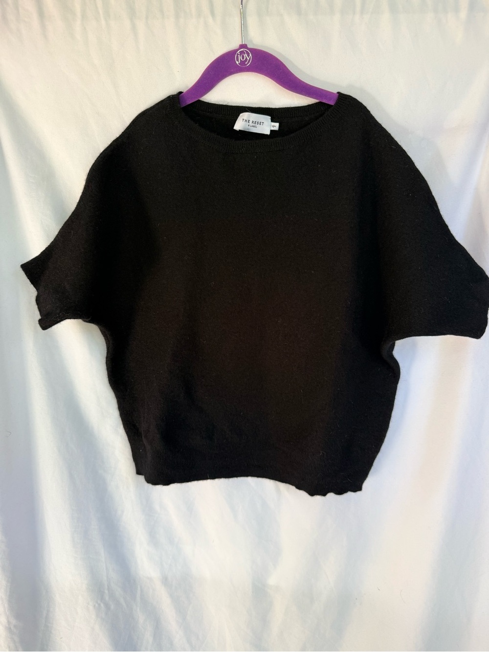 The Reset Black Short-Sleeve Knit Top